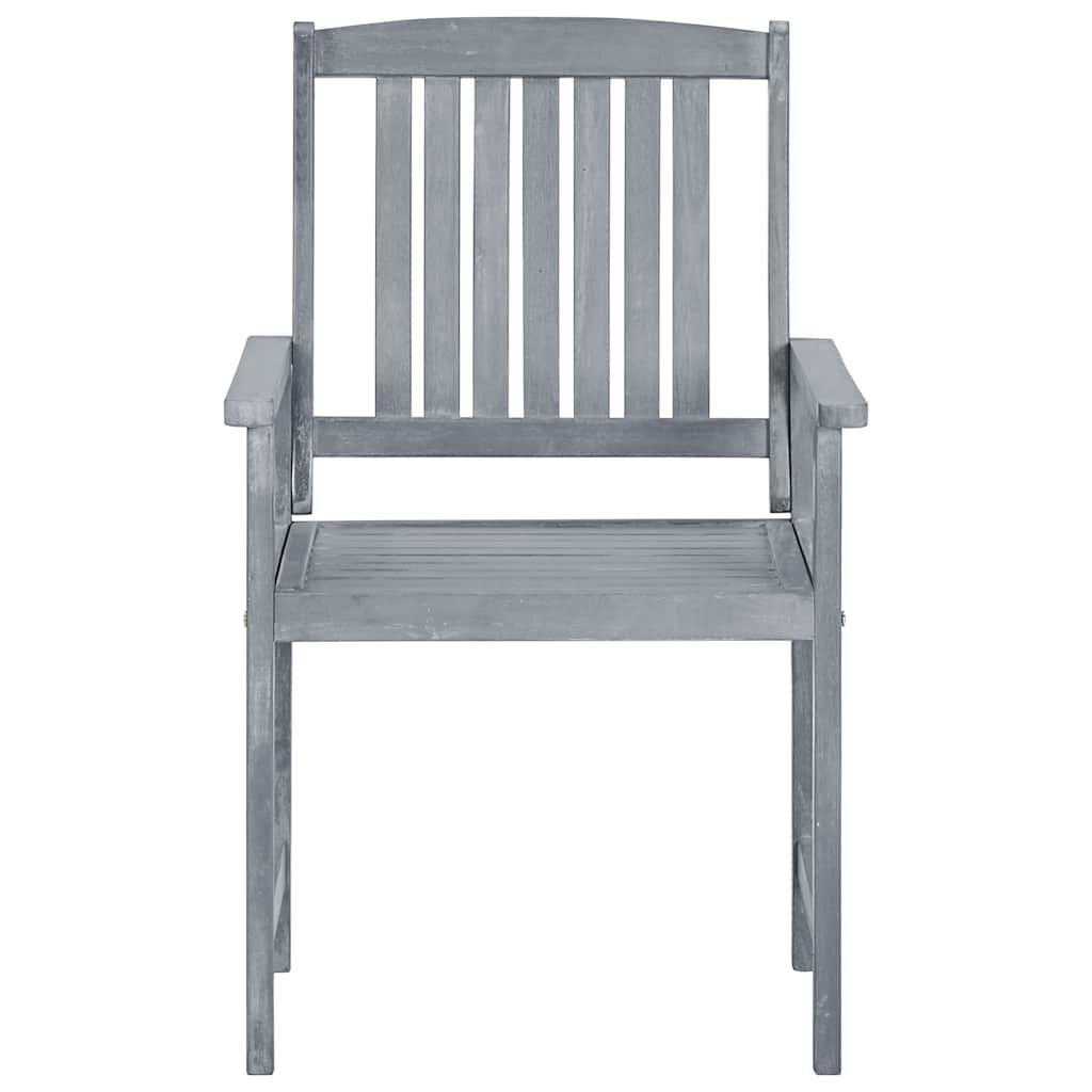 vidaXL Garden Chairs with Cushions 8 pcs Solid Acacia Wood Grey