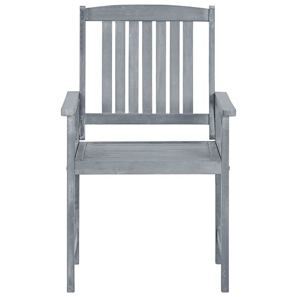 vidaXL Garden Chairs with Cushions 8 pcs Solid Acacia Wood Grey