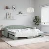 vidaXL Daybed with Trundle without Mattress Light Grey 100x190 cm