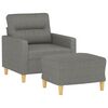 vidaXL Sofa Chair with Footstool Dark Grey 60 cm Fabric