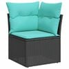 vidaXL Garden Sofa Set with Cushion 8 pcs Black and Turquoise