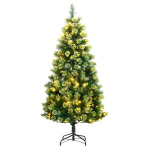 vidaXL Artificial Hinged Christmas Tree 150 LEDs 150 cm