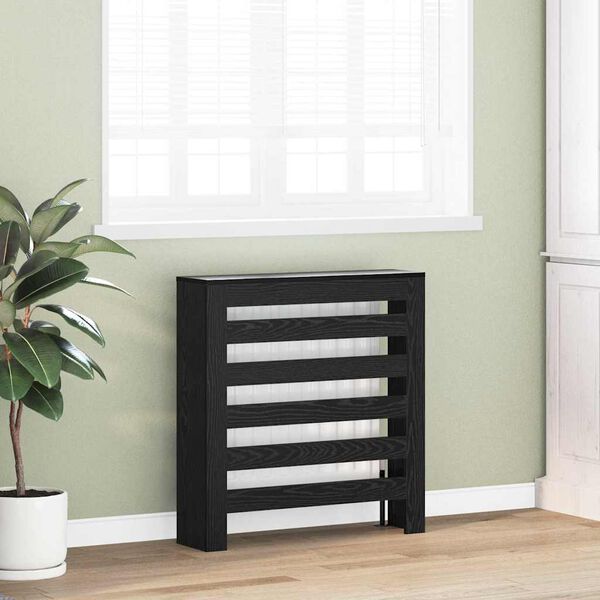 vidaXL Radiator Cover Black Oak 78 x 20 x 82 cm