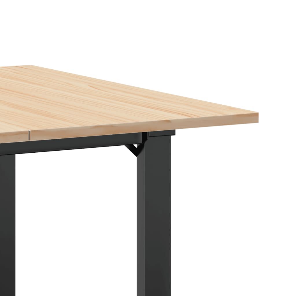 vidaXL Dining Table O-Frame 90x90x75 cm Solid Wood Pine and Steel