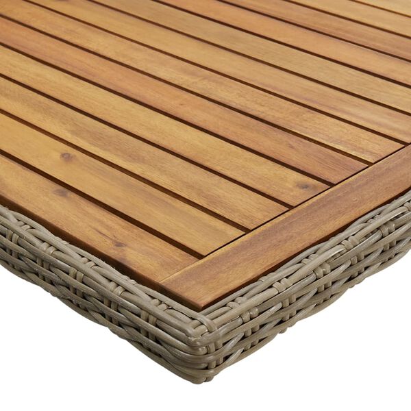 vidaXL Garden Dining Table Brown 200x100x74 cm Poly Rattan