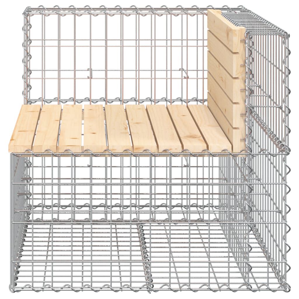 vidaXL Garden Bench Gabion Design 92x71x65.5 cm Solid Wood Pine
