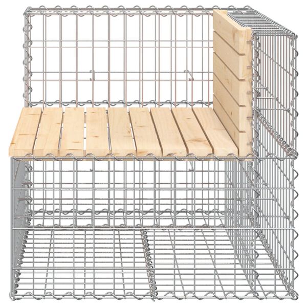 vidaXL Garden Bench Gabion Design 92x71x65.5 cm Solid Wood Pine
