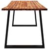 vidaXL Dining Table with Live Edge 160x80x75 cm Solid Wood Acacia