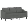 vidaXL 3 Piece Sofa Set with Pillows Dark Grey Fabric