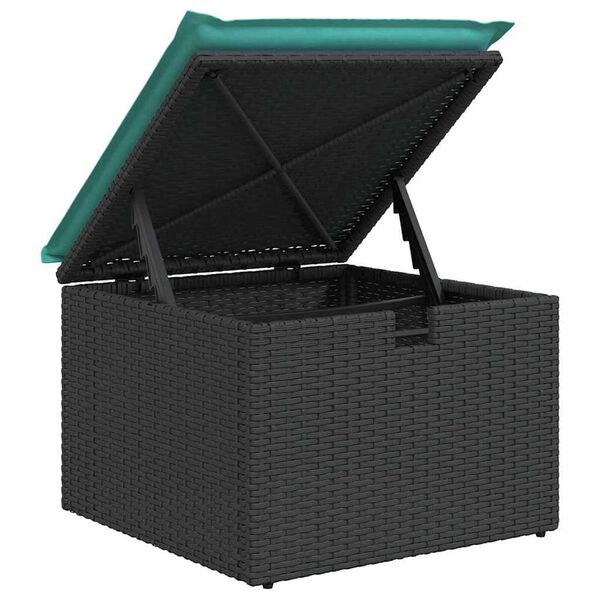 vidaXL Garden Sofa Set 6 pcs Black and turquoise 251 x 117 x 85 cm