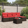 vidaXL Sofa Set 6 pcs Brown Poly Rattan