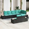 vidaXL Garden Sofa Set 8 pcs Black and turquoise 319 x 154 x 85 cm