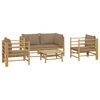 vidaXL 5 Piece Garden Lounge Set with Taupe Cushions Bamboo