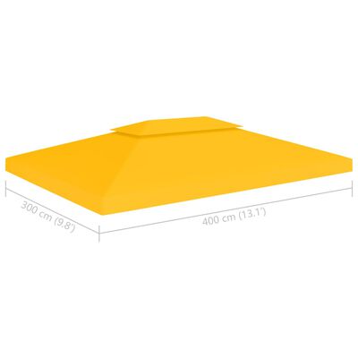 vidaXL 2-Tier Gazebo Top Cover 310 g/m² 4x3 m Yellow