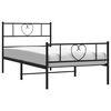 vidaXL Metal Bed Frame without Mattress with Footboard Black 100x200cm