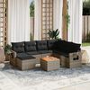 vidaXL 8 Piece Garden Sofa Set with Cushions Grey Poly Rattan