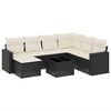 vidaXL 8 Piece Garden Sofa Set with Cushions Black Poly Rattan