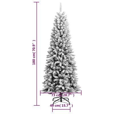 vidaXL Artificial Christmas Tree with Flocked Snow 180 cm PVC&PE