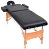 vidaXL 2-Zone Folding Massage Table and Stool Set 10 cm Thick Black
