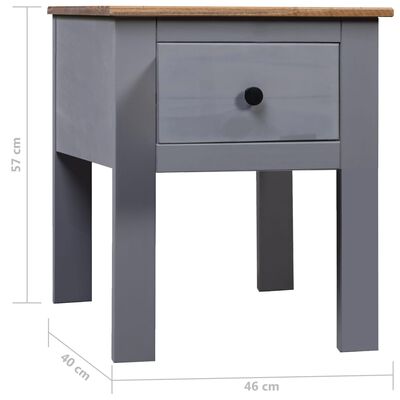 vidaXL Bedside Cabinet Grey 46x40x57 cm Pine Panama Range