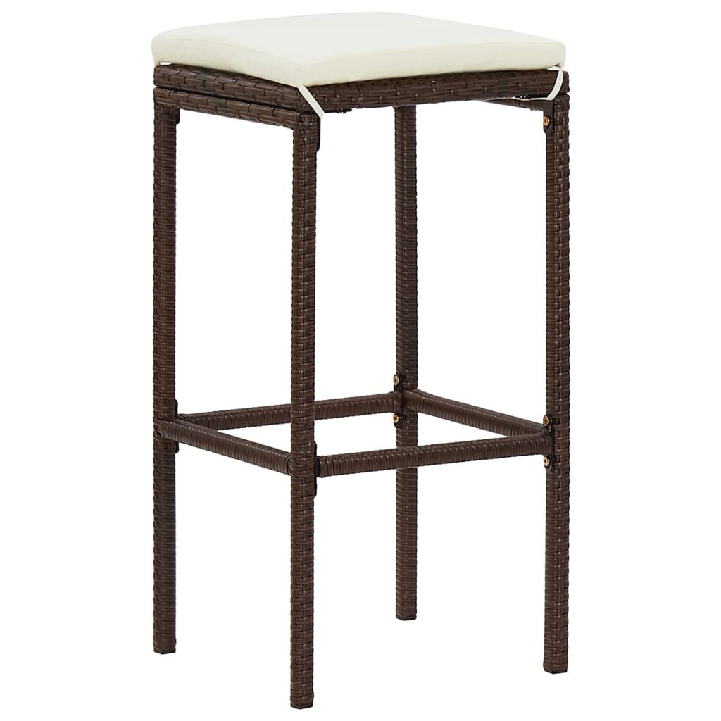 vidaXL 3 Piece Garden Bar Set Brown Solid Wood Acacia and Poly Rattan