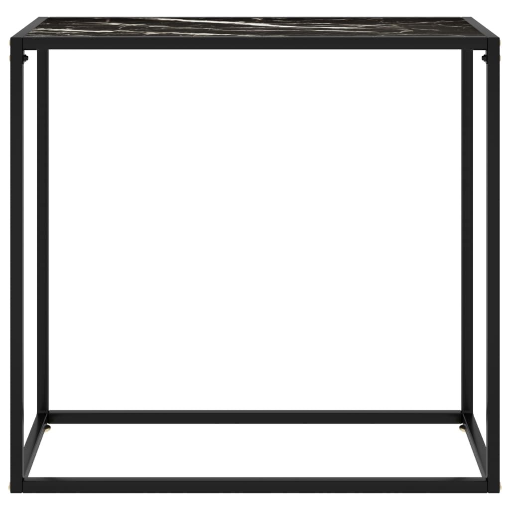 vidaXL Console Table Black 80x35x75 cm Tempered Glass