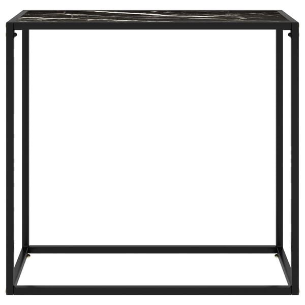 vidaXL Console Table Black 80x35x75 cm Tempered Glass