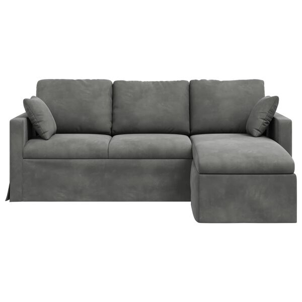 vidaXL Sofa Dark Grey 198 x 134 x 80 cm Velvet