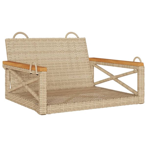 vidaXL Swing Bench Beige 63x62x40 cm Poly Rattan