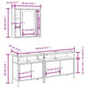vidaXL 3 Piece Bathroom Cabinet Set Black Engineered Wood