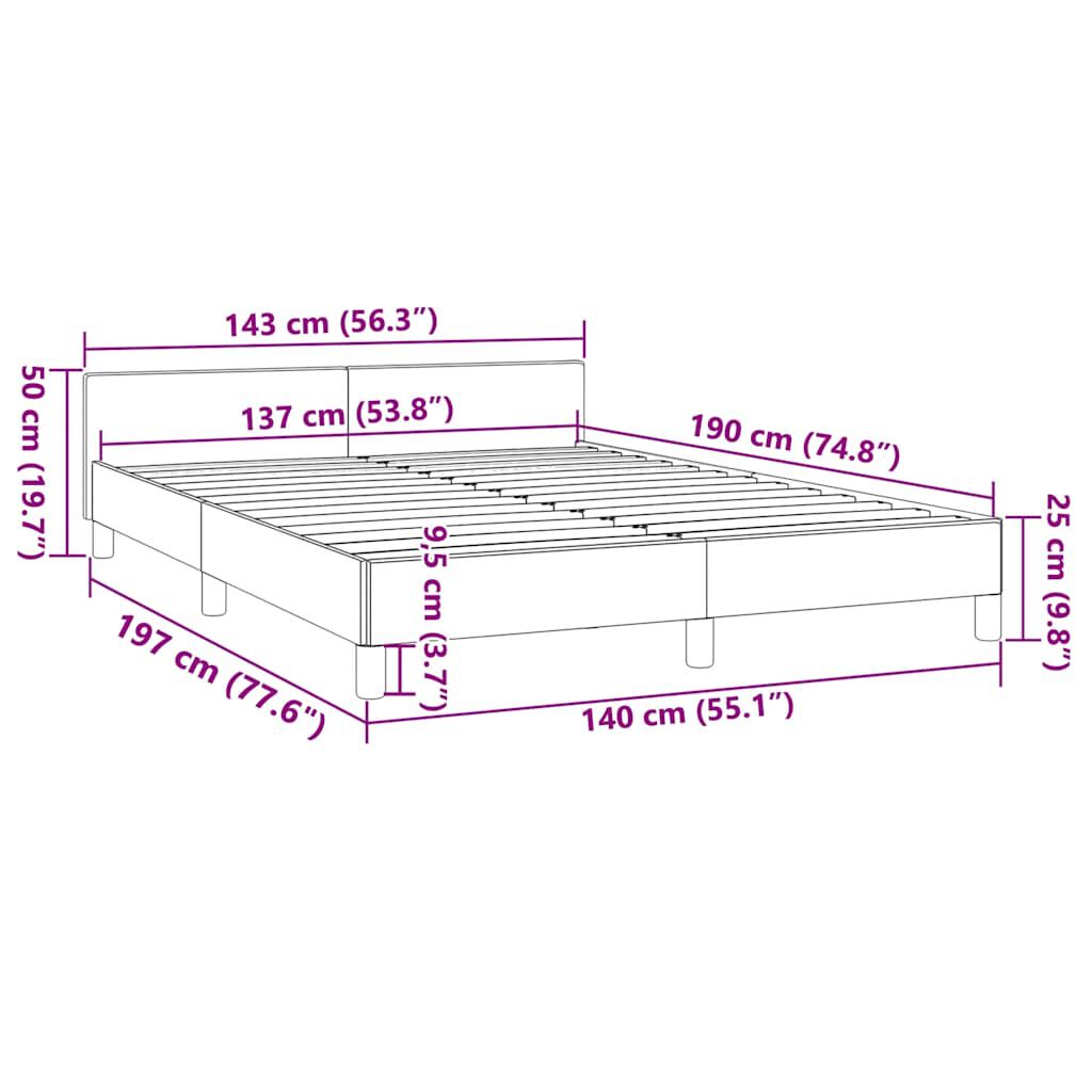 vidaXL Bed Frame without Mattress Dark Grey Double Velvet