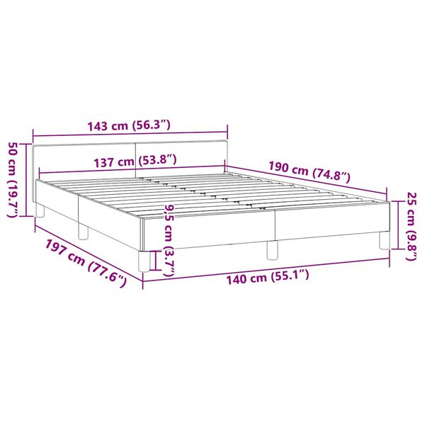 vidaXL Bed Frame without Mattress Dark Grey Double Velvet