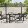 vidaXL Garden Dining Set 5 pcs Black Poly Rattan