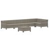 vidaXL 7 Piece Garden Lounge Set with Cushions Grey Poly Rattan