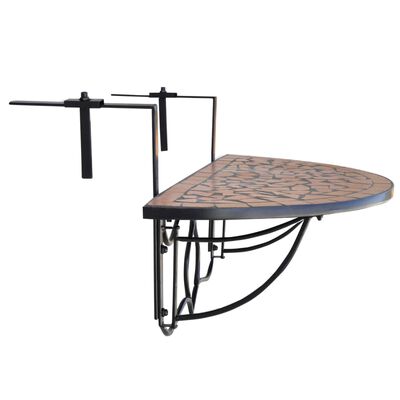 vidaXL Hanging Balcony Table Terracotta Mosaic