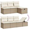 vidaXL 9 Piece Garden Sofa Set with Cushions Beige Poly Rattan