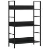 vidaXL 3-Layer Book Shelf Black 60x27.6x90.5 cm Engineered Wood