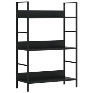vidaXL 3-Layer Book Shelf Black 60x27.6x90.5 cm Engineered Wood