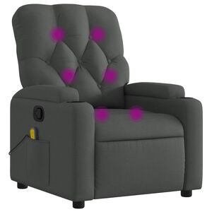 vidaXL Massage Recliner Chair Dark Grey Fabric