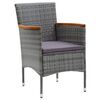 vidaXL Garden Dining Chairs 4 pcs Poly Rattan Grey