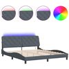 vidaXL Bed Frame with LED without Mattress Dark Grey 183x213 cm Velvet