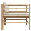 vidaXL Garden Sofa with Cream White Cushions Bamboo