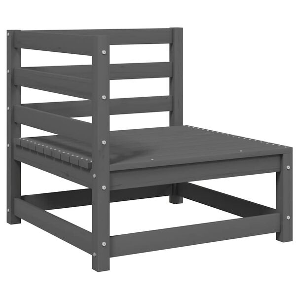 vidaXL 3 Piece Garden Lounge Set Grey Solid Pinewood