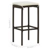 vidaXL 7 Piece Garden Bar Set with Cushions Brown