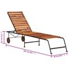 vidaXL Sun Lounger with Steel Legs Solid Acacia Wood