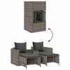 vidaXL 5 Piece Garden Sofa Set with Cushions Stackable Grey Poly Rattan