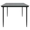 vidaXL Garden Dining Table Black 200x100x74cm Steel and Tempered Glass