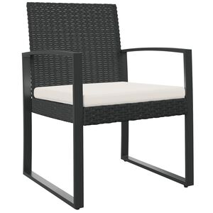 vidaXL Garden Dining Chairs 2 pcs Black PP Rattan