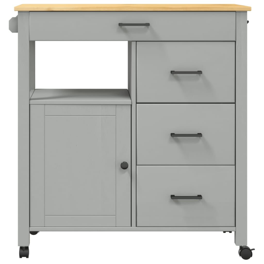 vidaXL Kitchen Trolley MONZA 84x40x90 cm Solid Wood Pine
