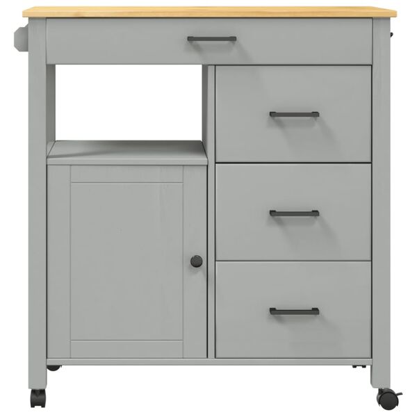 vidaXL Kitchen Trolley MONZA 84x40x90 cm Solid Wood Pine